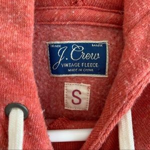 J CREW cotton vintage fleece heathered orange hood